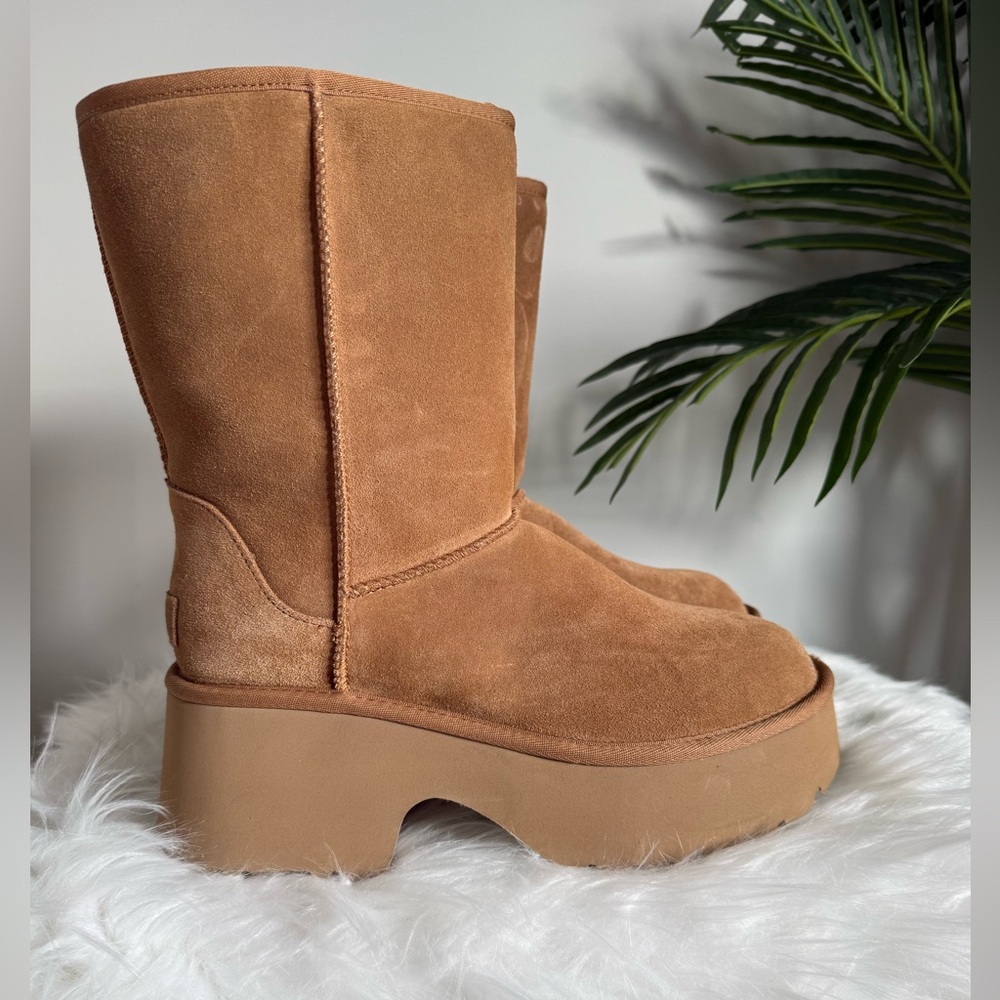 UGG Tan Platform Suede Boots
